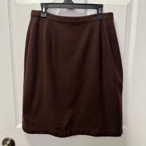 Fundamental Things Petite, Wool Pencil Skirt, Size 10P, Chocolate Brown, Lined